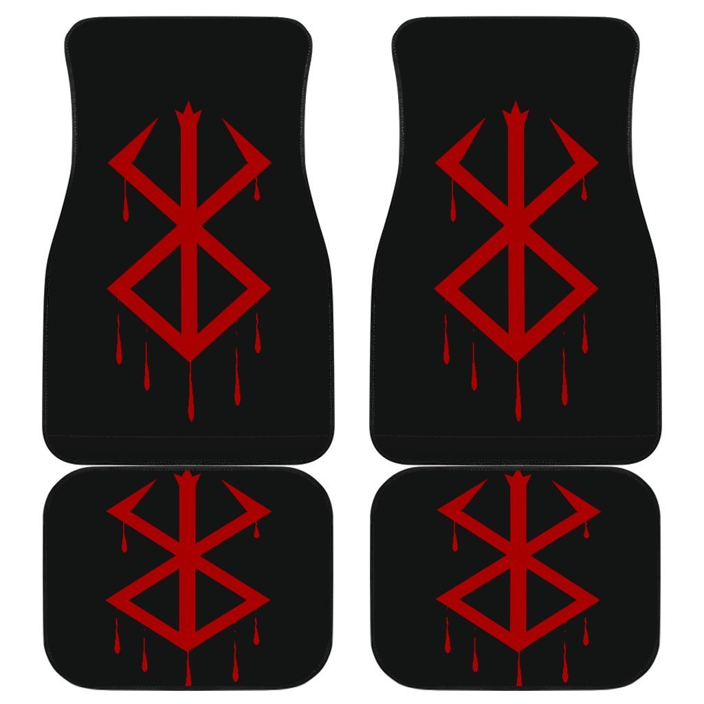 Berserk Red Emblem In Black Theme Car Floor Mats