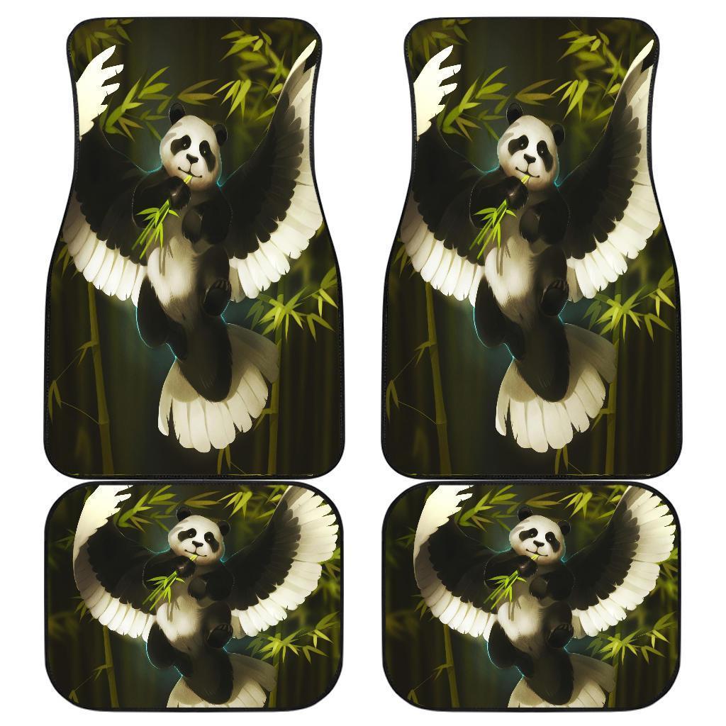 Panda Bird Wings Funny Wild Animal Car Floor Mats