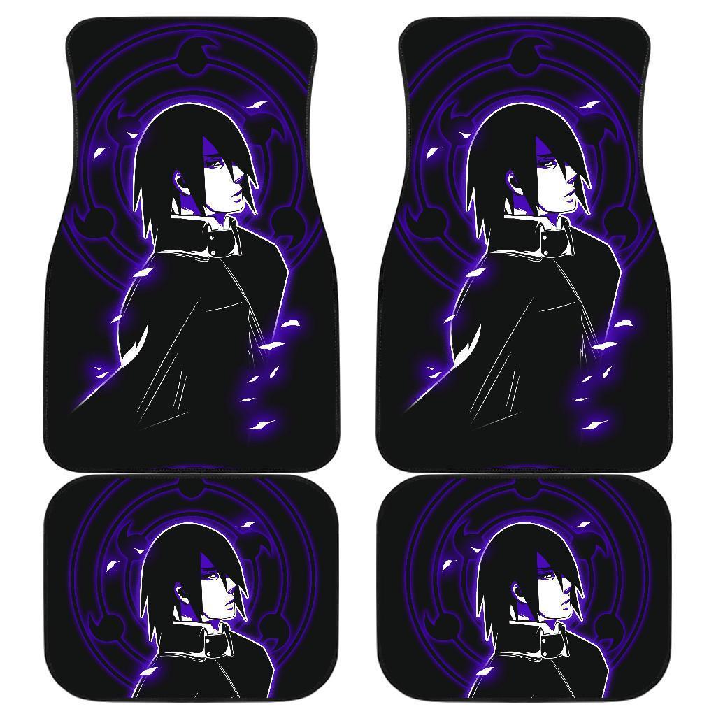 Sasuke Ninja Naruto Anime In Dark Theme Car Floor Mats