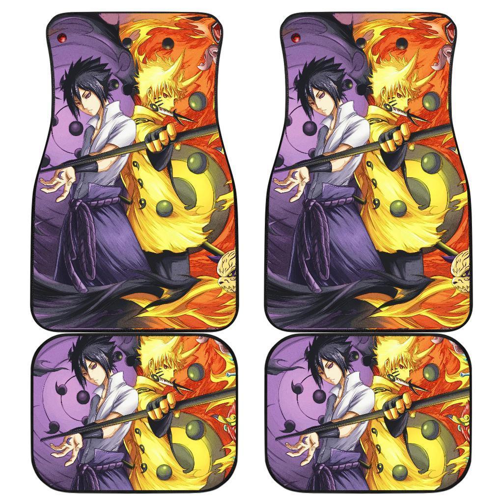 Naruto And Sasuke Anime Car Floor Mats