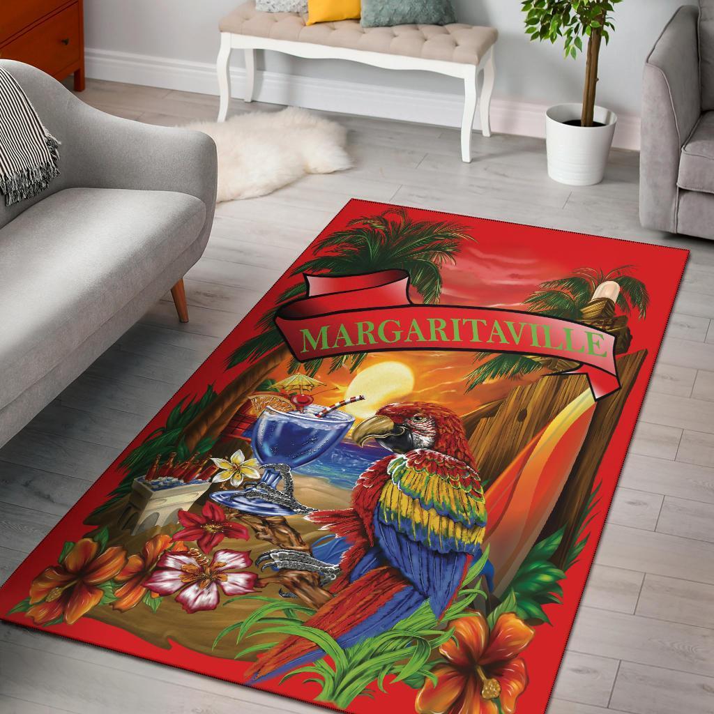 Margaritaville Parrot Red Beach Area Rug Carpets