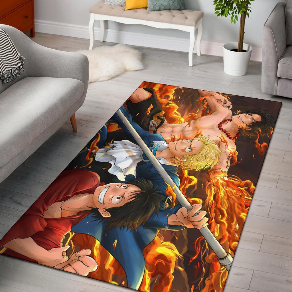 One Piece Luffy Ace Sabo Area Rug Carpet