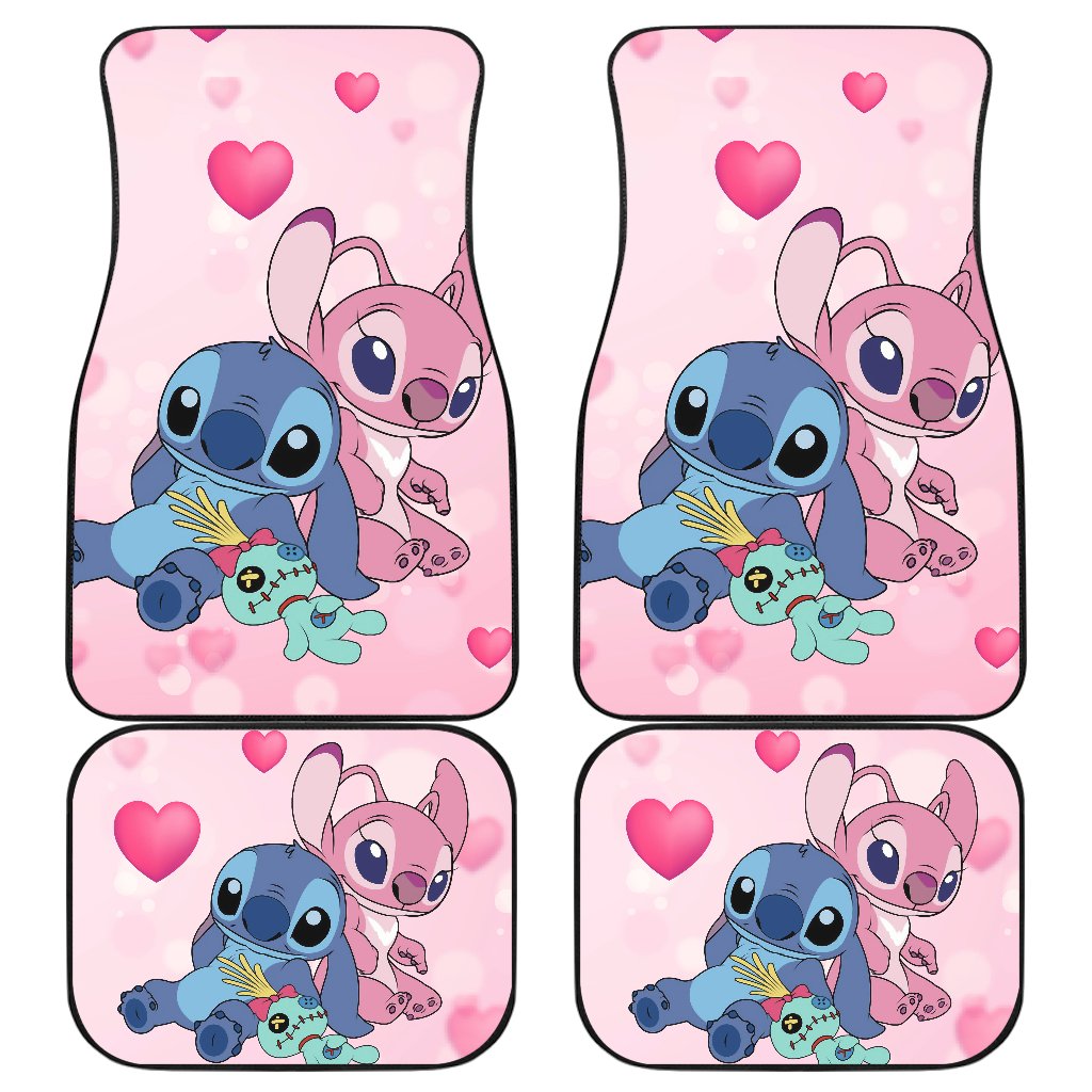 Stitch Love Cartoon Car Floor Mats Funny Gift Ideas