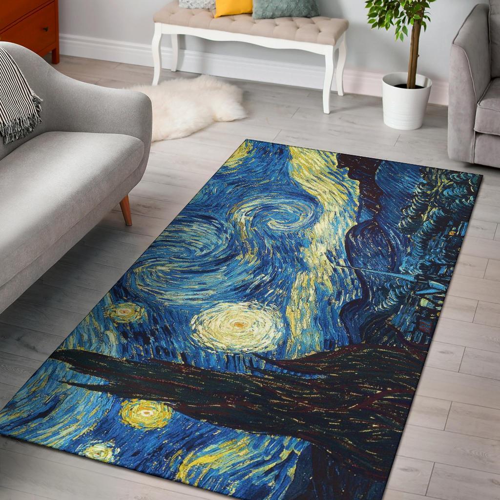 Van Gogh Starry Night Area Rug Carpet