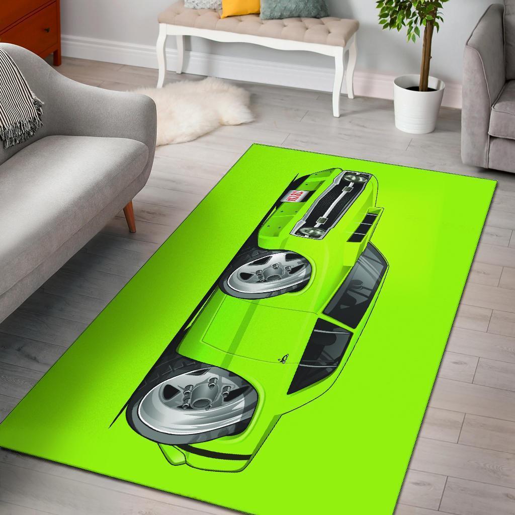 1969 Dodge Dart Car Art Area Rug Carpets Green
