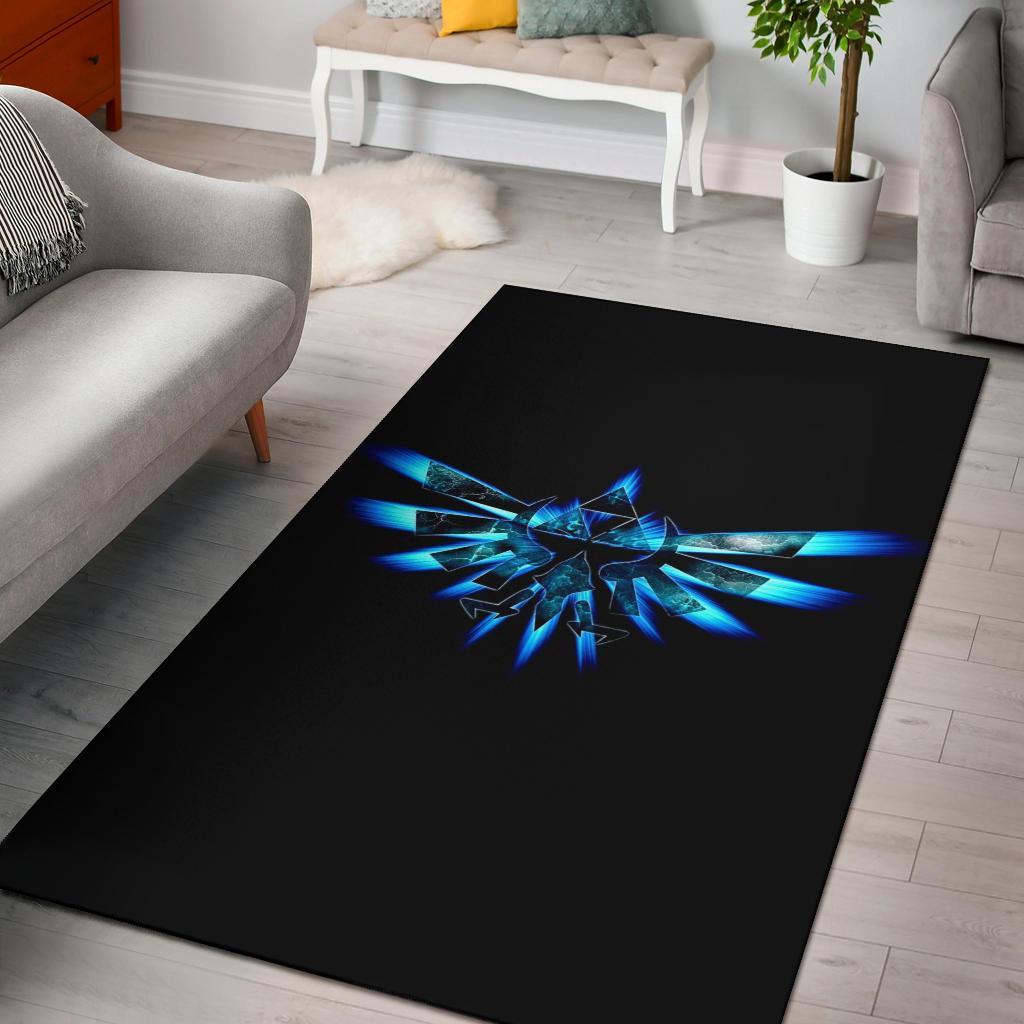 Legend Of Zelda Blue Logo Area Rug Carpet