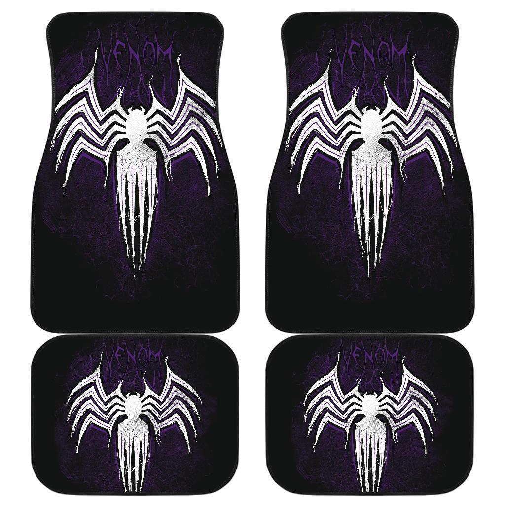 Venom Logo Spider In Purple Theme Car Floor Mats