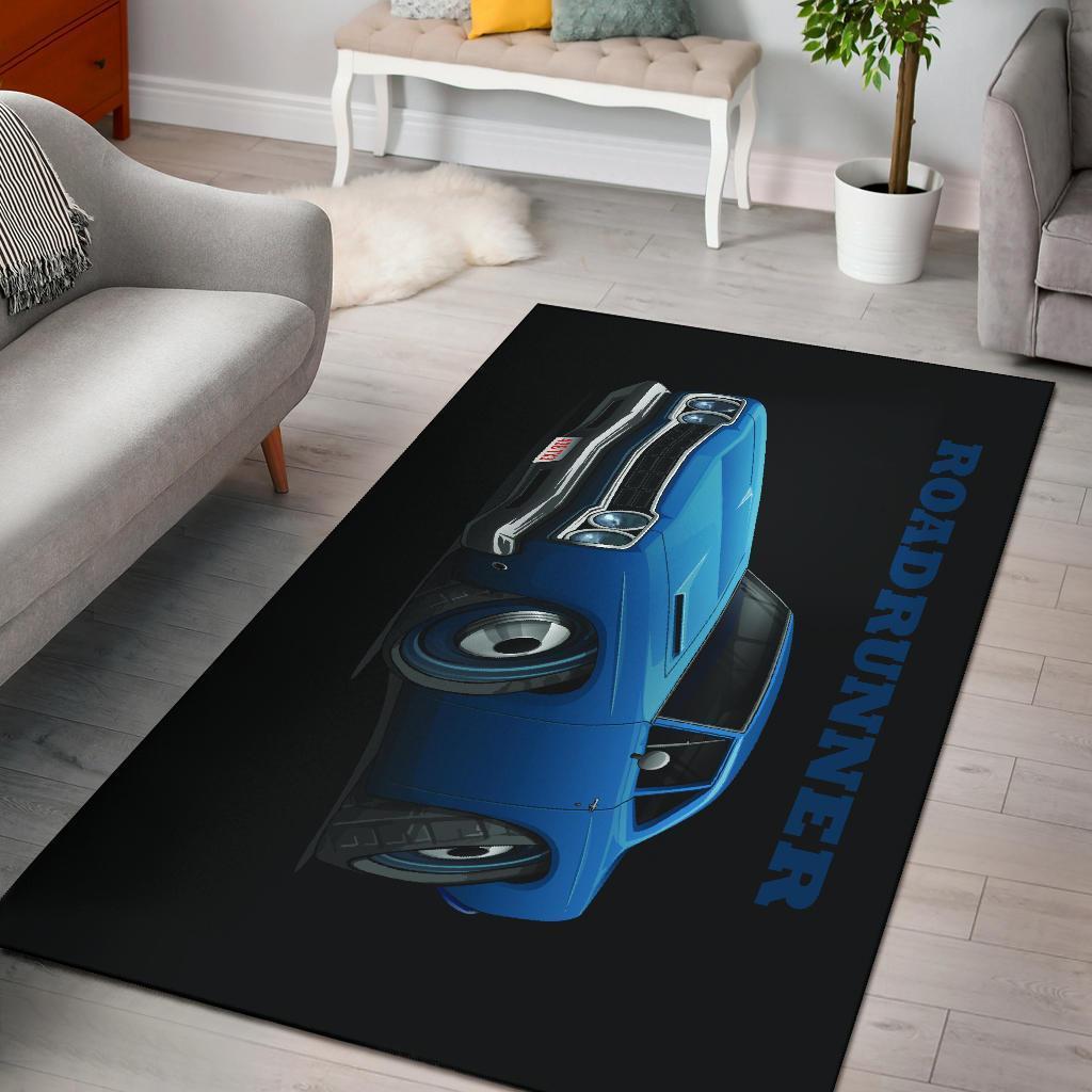 1968 Plymouth Roadrunner Muscle Car Art Area Rug Carpets