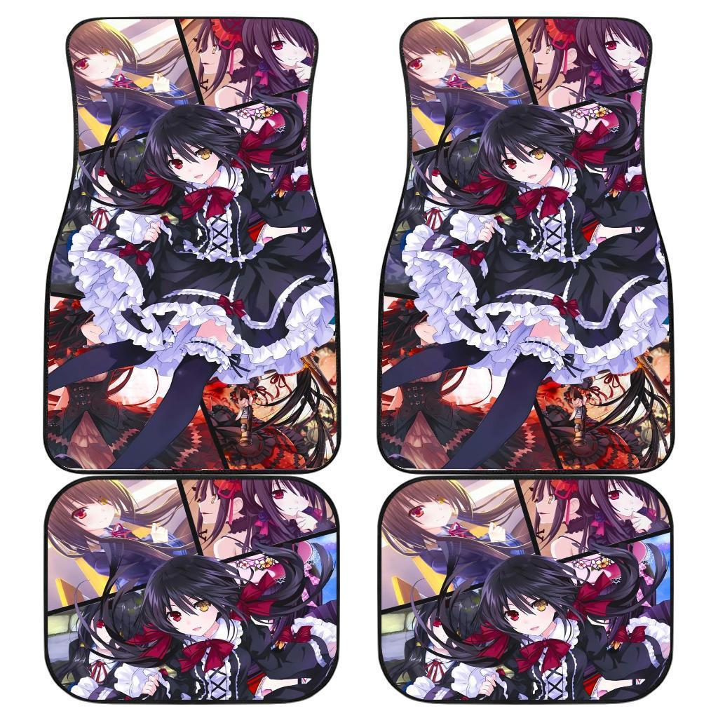 Japanese School Girl Anime Black Car Floor Mats