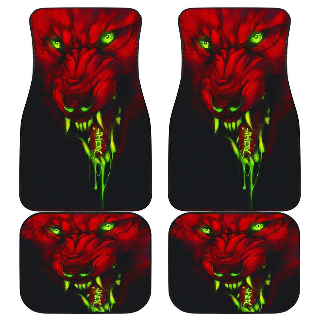 Red Wolf Angry Hunting Car Floor Mats