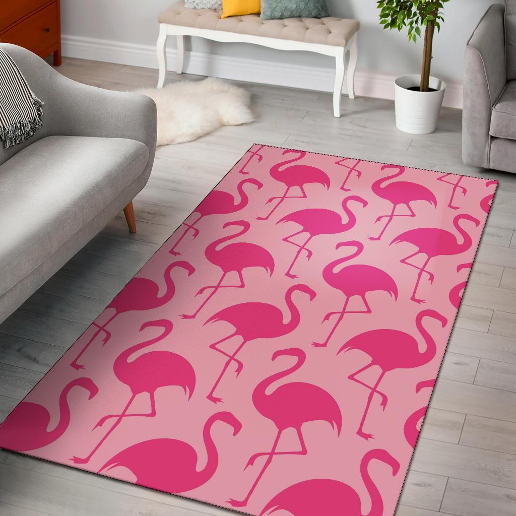 Pink Flamingo Pattern Area Rug Carpet