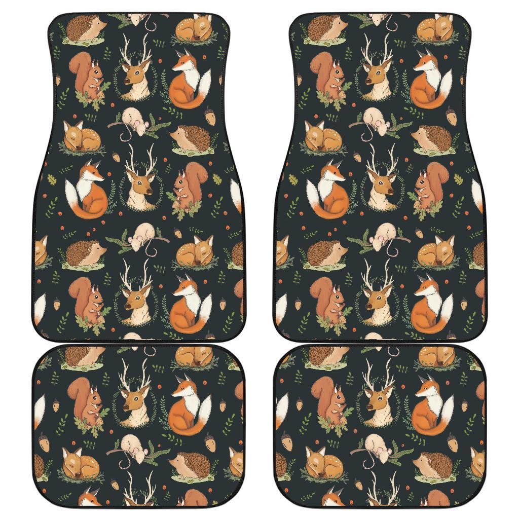 Hedgehog Squirrel Fox Deer Funny Animal Car Floor Mats