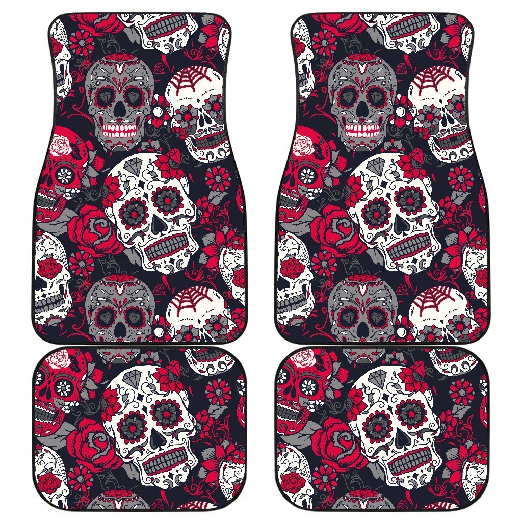 Skull Pattern Colorful Car Floor Mats