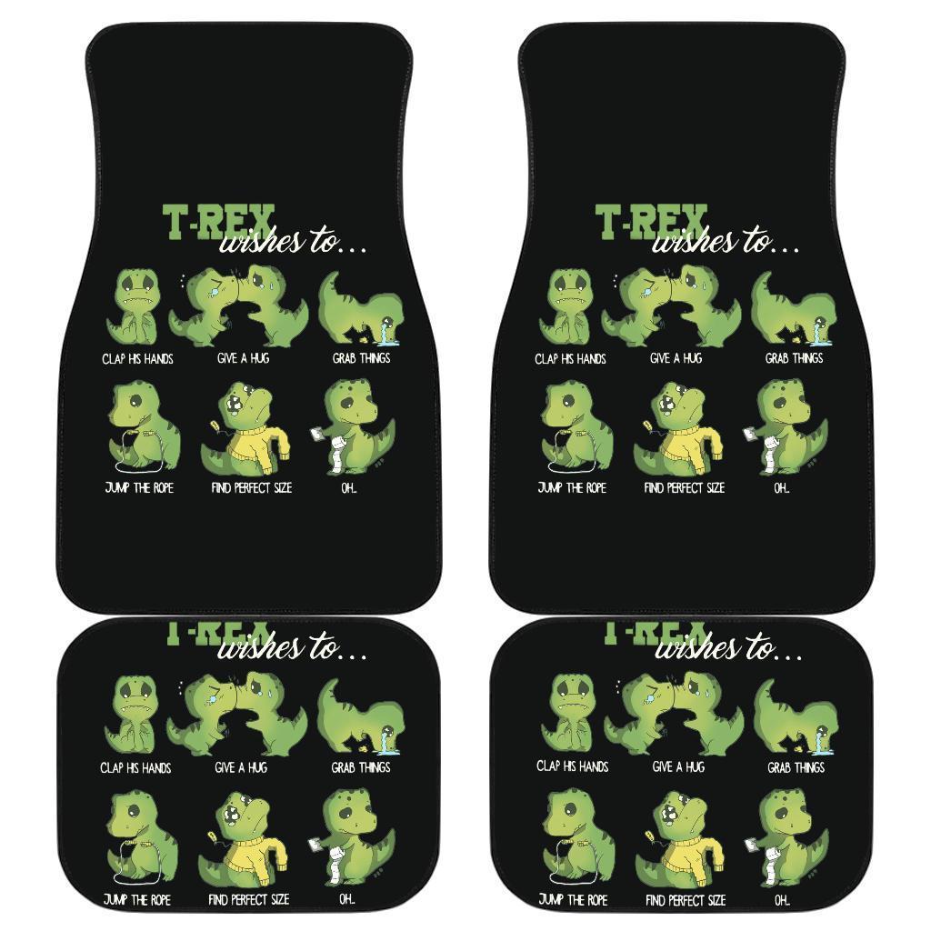 Cute Green T Rex Dinosaur Carfloor Mats