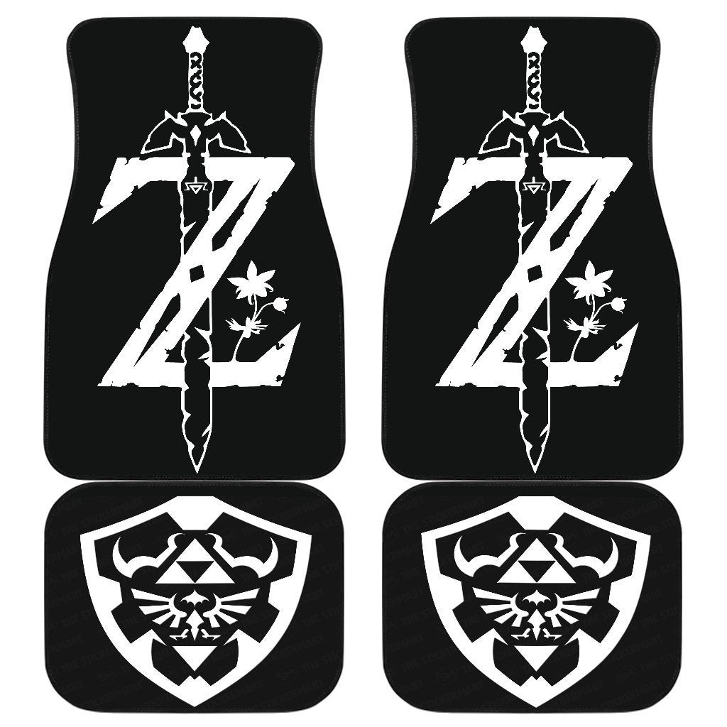 Legend Of Zelda Black & White Logo Car Floor Mats