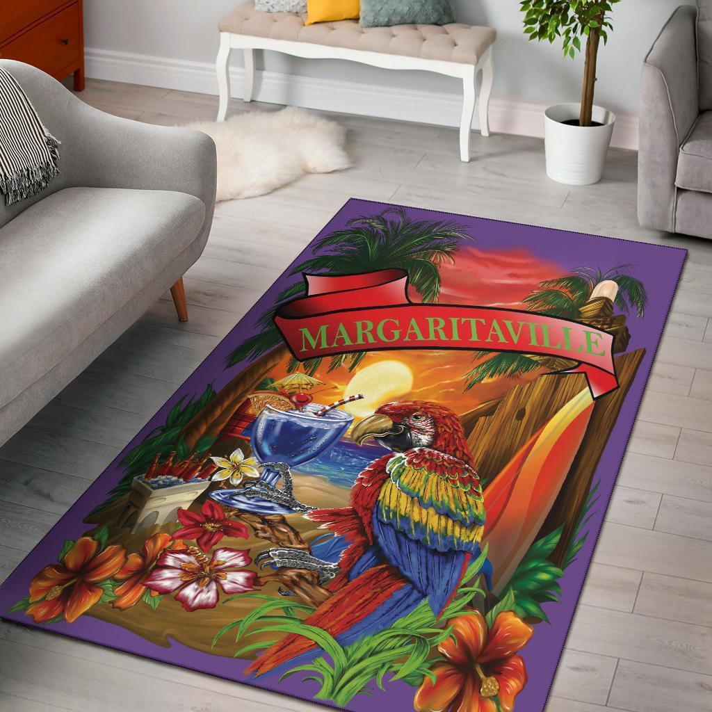 Margaritaville Purple Parrot Beach Area Rug Carpets