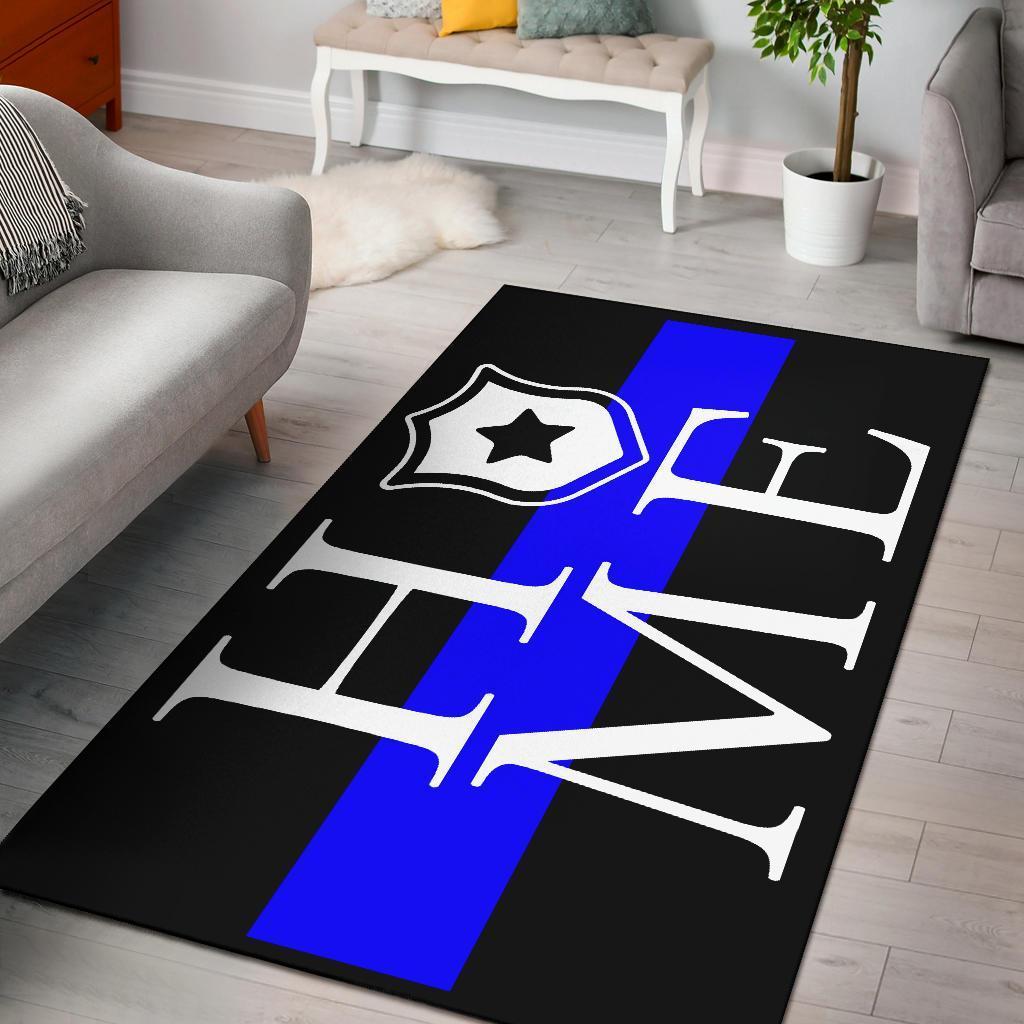 Awesome Thin Blue Line 'Home' Area Rug Carpet Ktsr