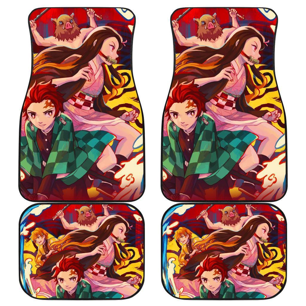 Anime Car Floor Mats Tanjiro Kamado Kimetsu No Yaiba