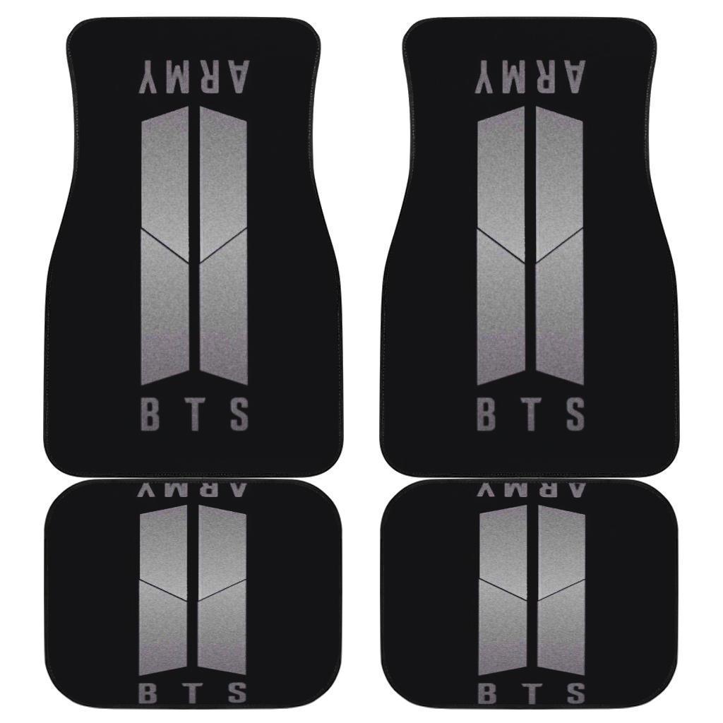 Army And Bts In Black Theme Car Floor Mats