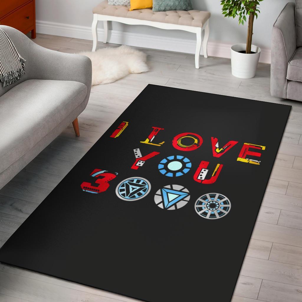 2022 I Love You 3000 Black Area Rug Carpet