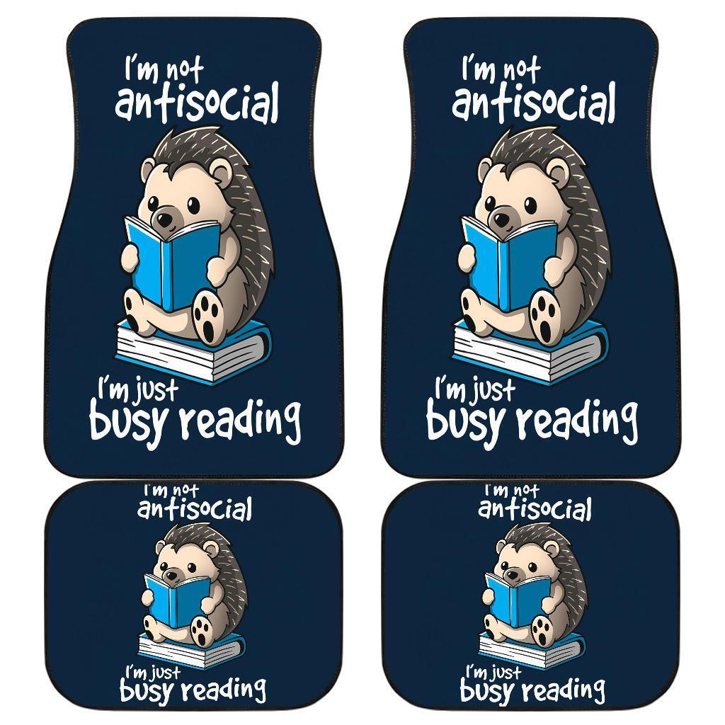 Reading Hedgehog Busy Reading Book Funny Wild Animal Car Floor Mats