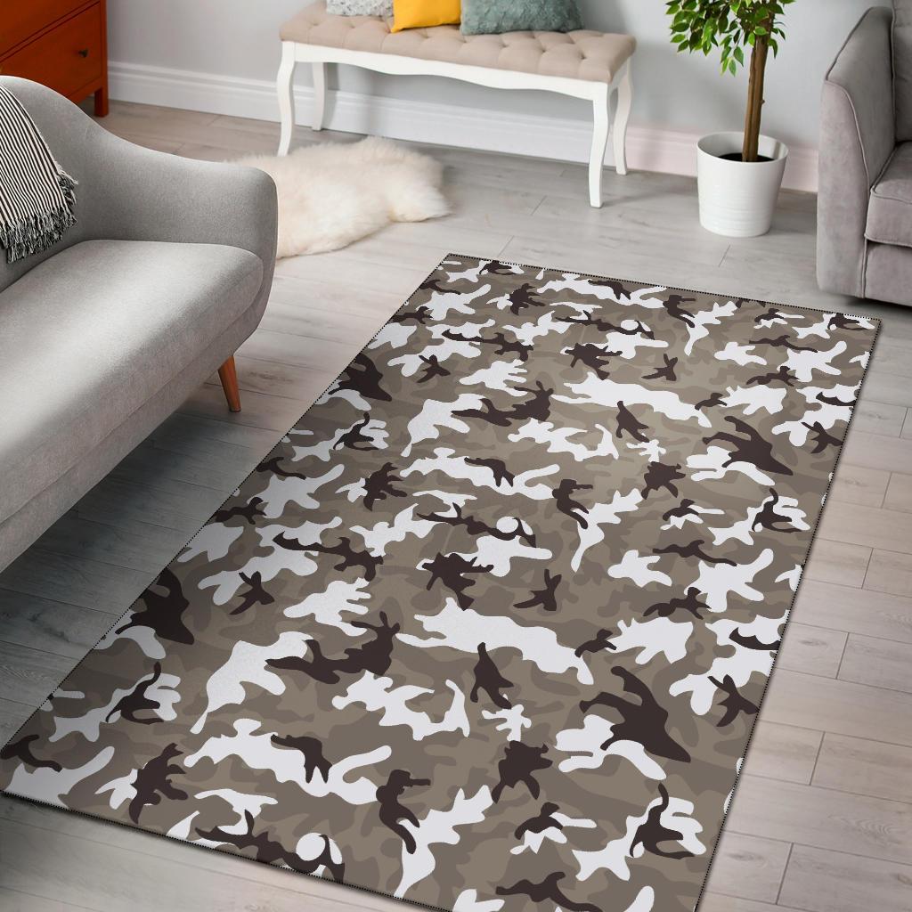 Brown Camouflage Area Rug Carpet