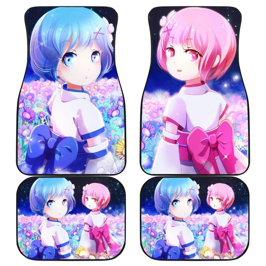 Rem And Ram Re Zero Charming Girls Anime Car Floor Mats