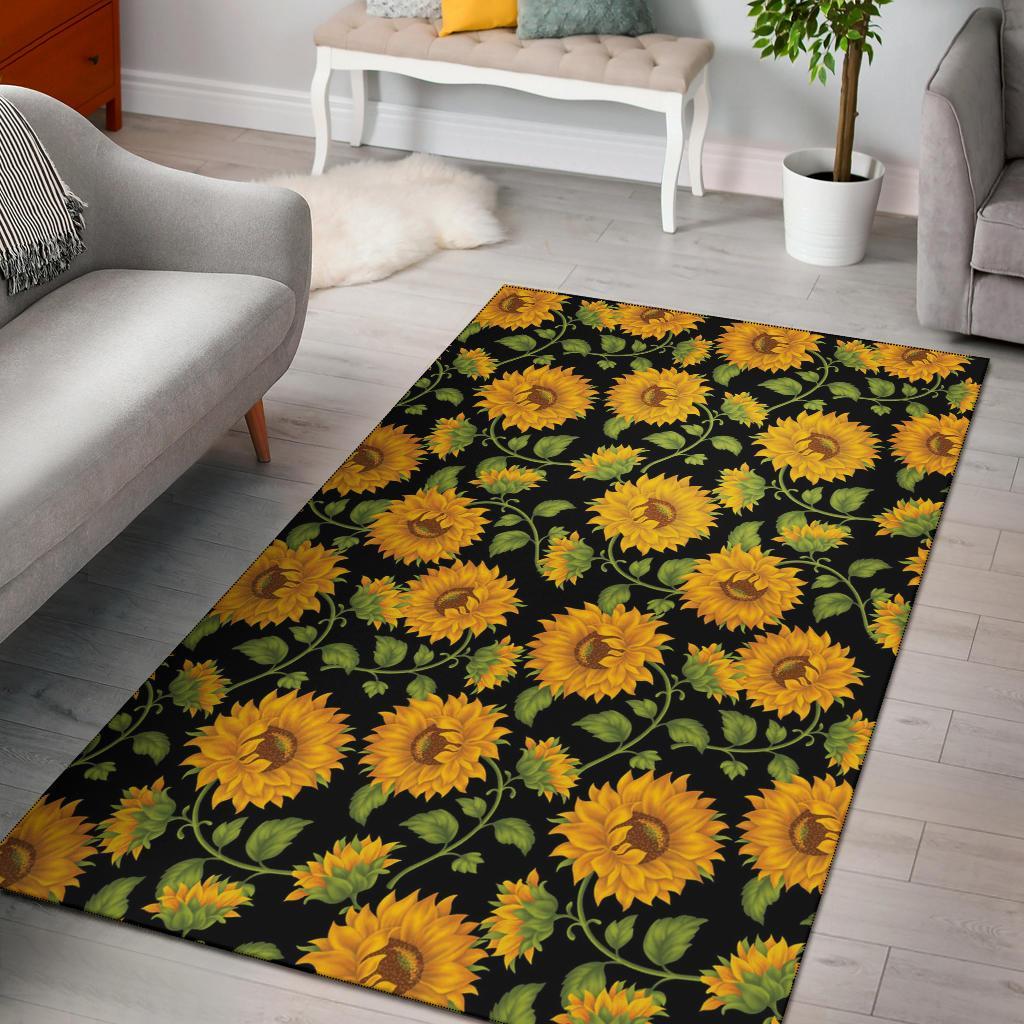 Sunflower Pattern Area Rug Carpet