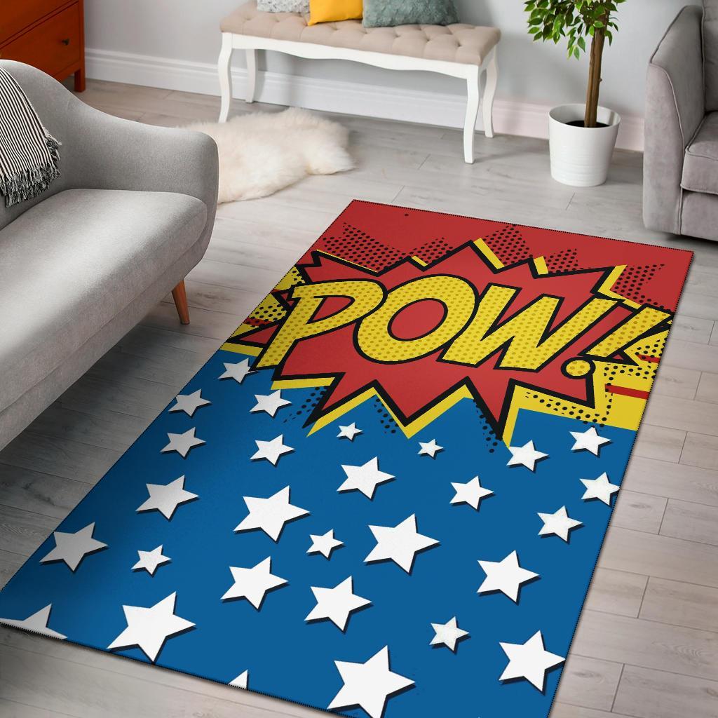 Pow Comic Cartoon Area Rug Carpet