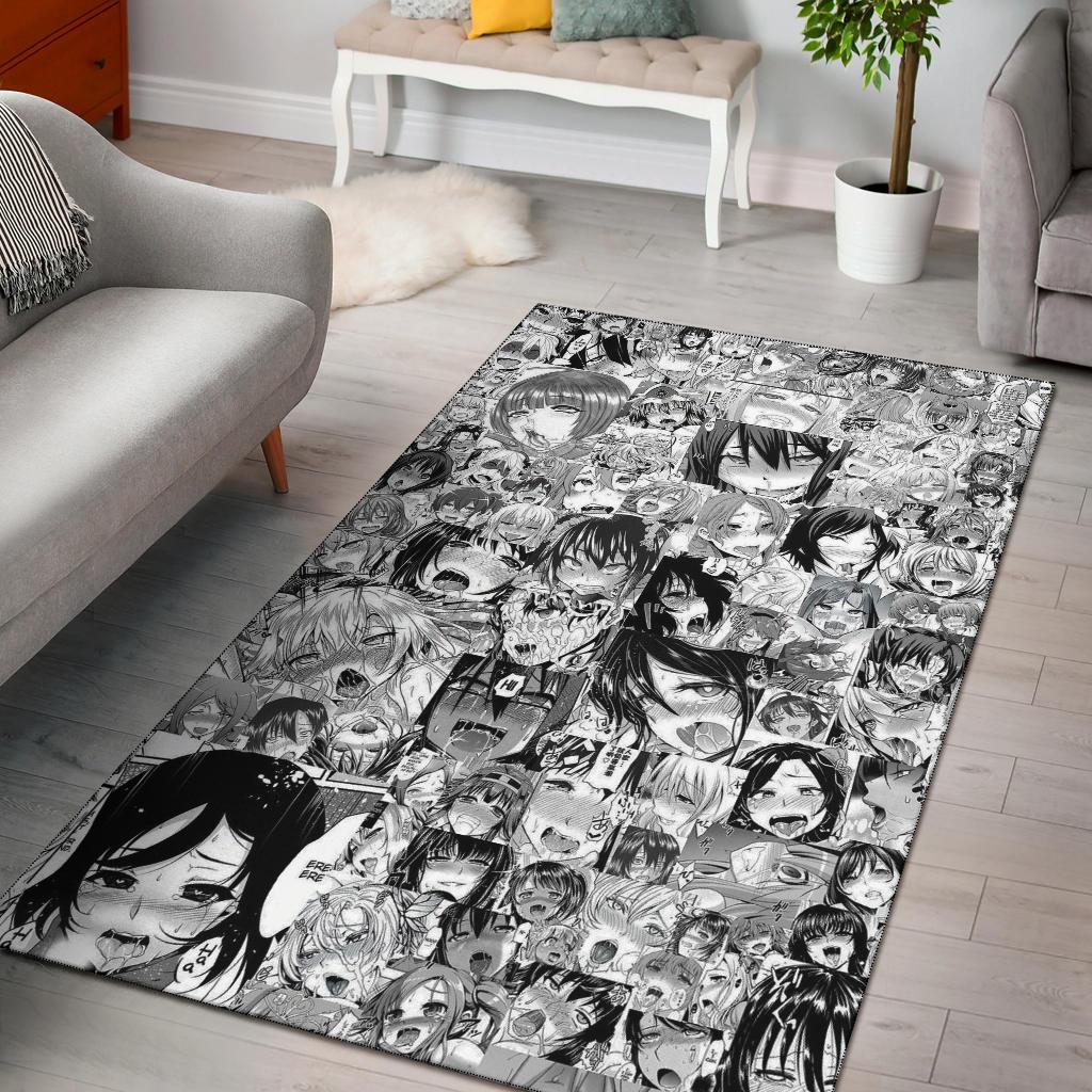 Anime Girl Face Area Rug Carpet