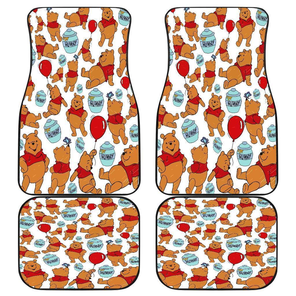 Pooh Custom Shades Symbols In White Theme Car Floor Mats