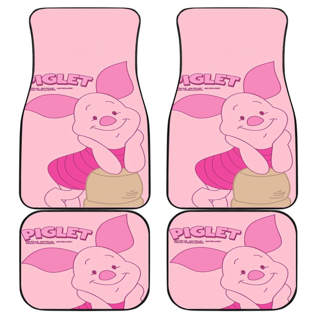 Piglet Cute In Pink Theme Cartoon Car Floor Mats