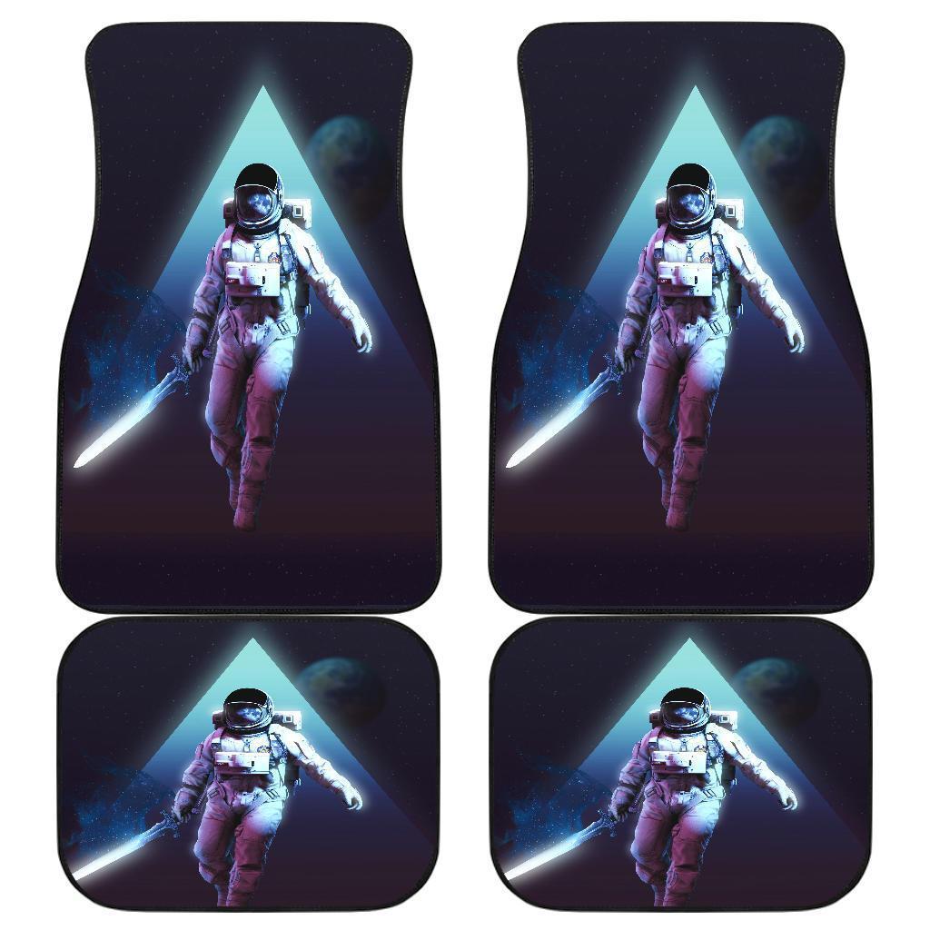 Astronaut With Katana Sword In Dark Theme Car Floor Mats