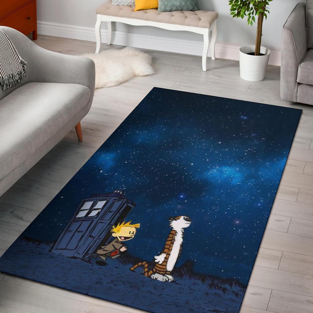 Calvin And Hobbes Doctor Who Area Rug Carpet