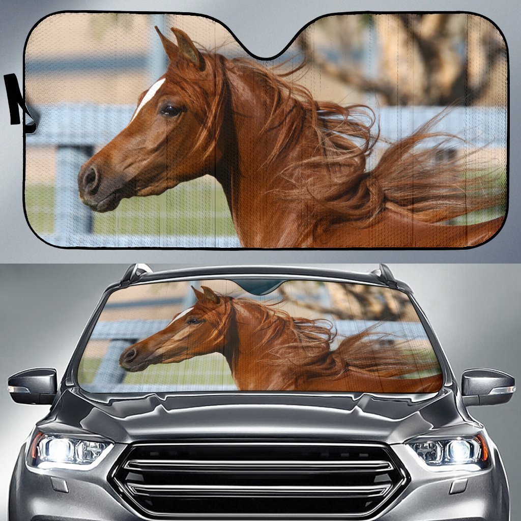 Chestnut Arabian Horse Car Windshield Auto Sunshade Amazing Best Gift Ideas 2022