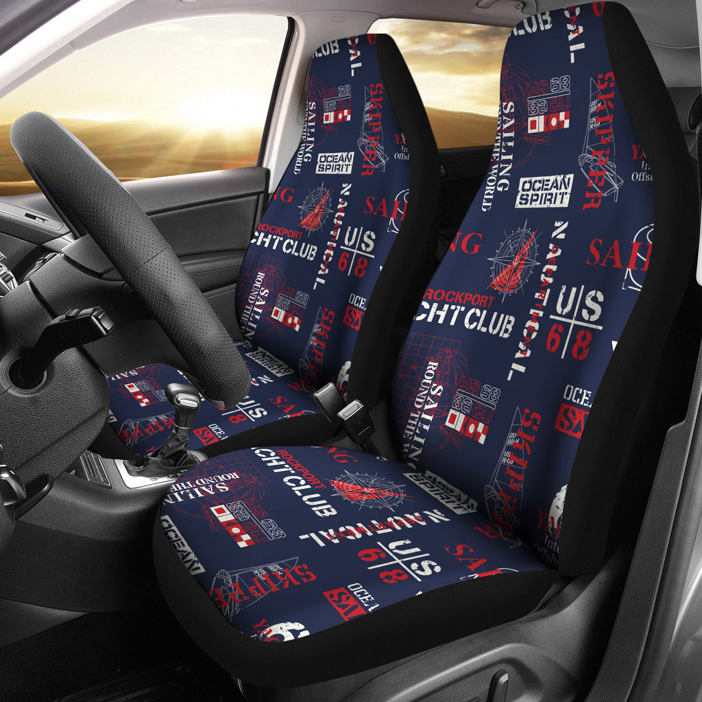 Sail Elements In Nautical Style Car Seat Covers