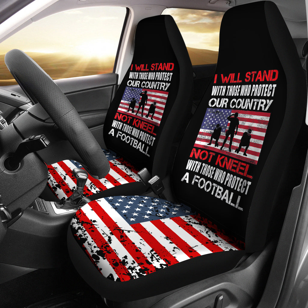 Distressed I Will Stand For The Flag Car Seat Covers