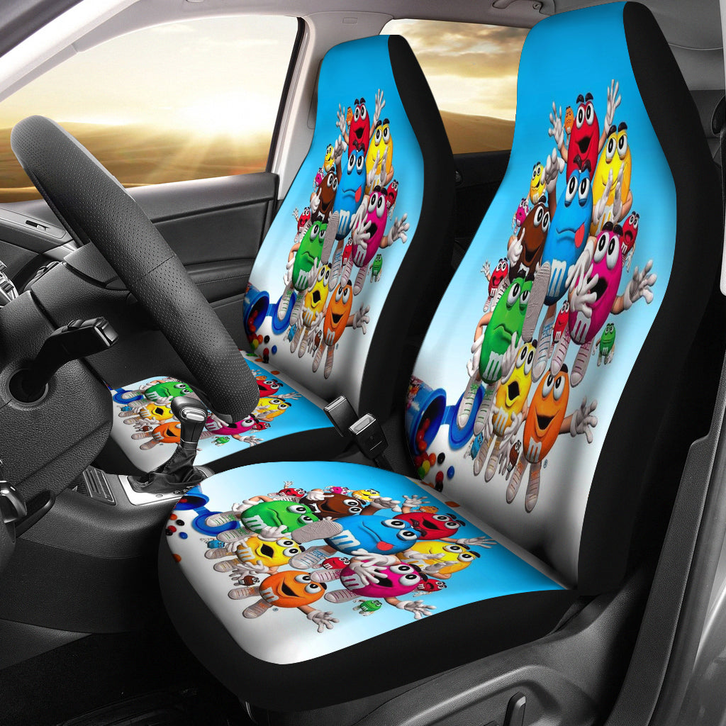 Chocolate M&M Funny Team Car Seat Covers Car Accessories Decoration