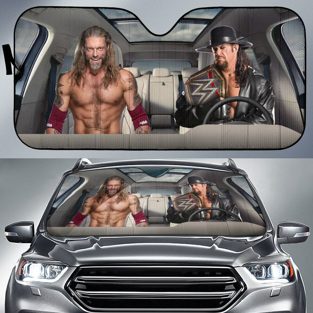 The Undertaker Vs Edge Wwe Driving Auto Sun Shade