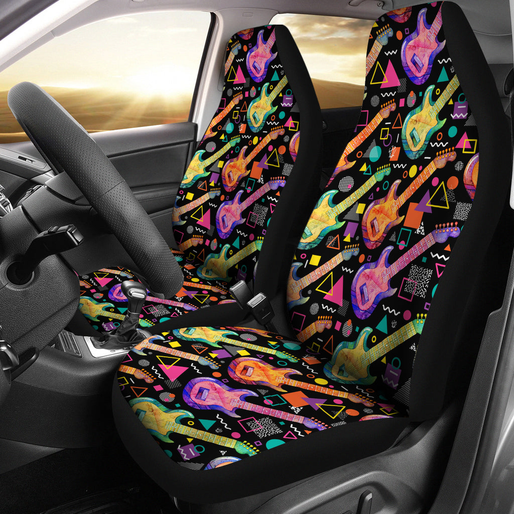 Watercolor Electric Guitar Car Seat Covers