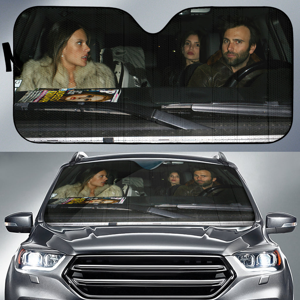 Alessandra Ambrosio'S Date Night With Her Hubby Car Auto Sun Shade