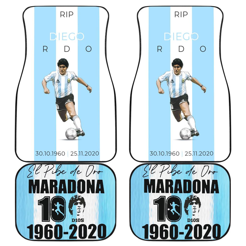 Diego Armando Maradona 10 Rip 1969 2022 4 Car Floor Mats Custom Car Accessories Car Decor 2022