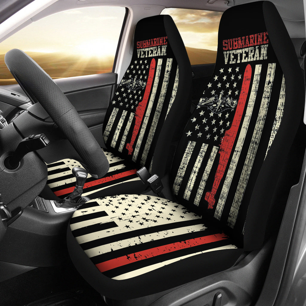 Us Navy Submarine Veteran Usa Flag Vintage Car Seat Covers