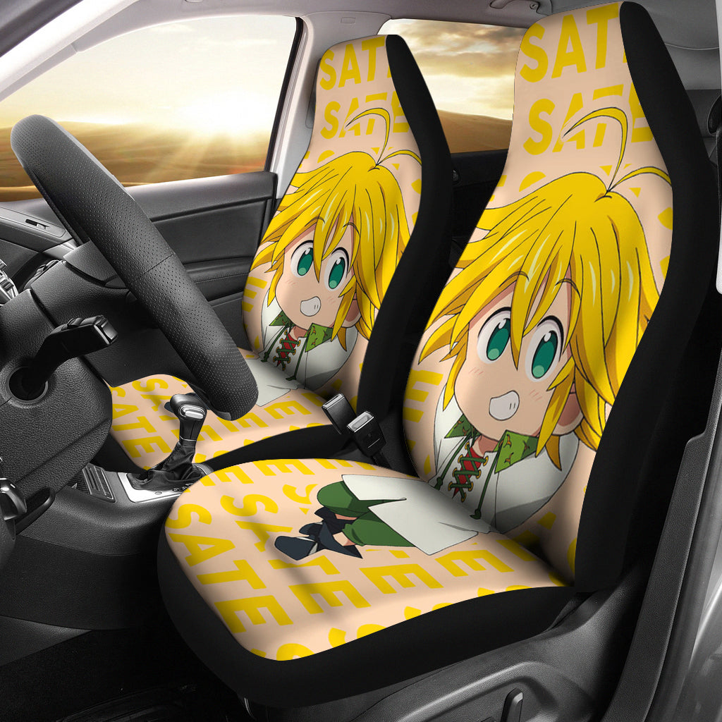 Cute Chibi Meliodas The Seven Deadly Sins Car Seat Covers Gift For Fan Anime