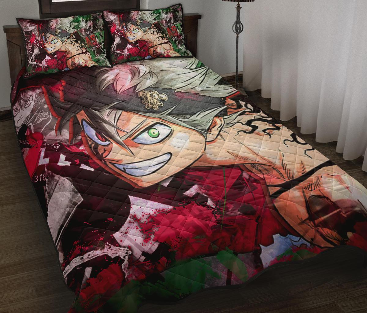 Asta Black Clover Anime Quilt Bed Set Pillow Case Amazing Decor Gift Ideas 1