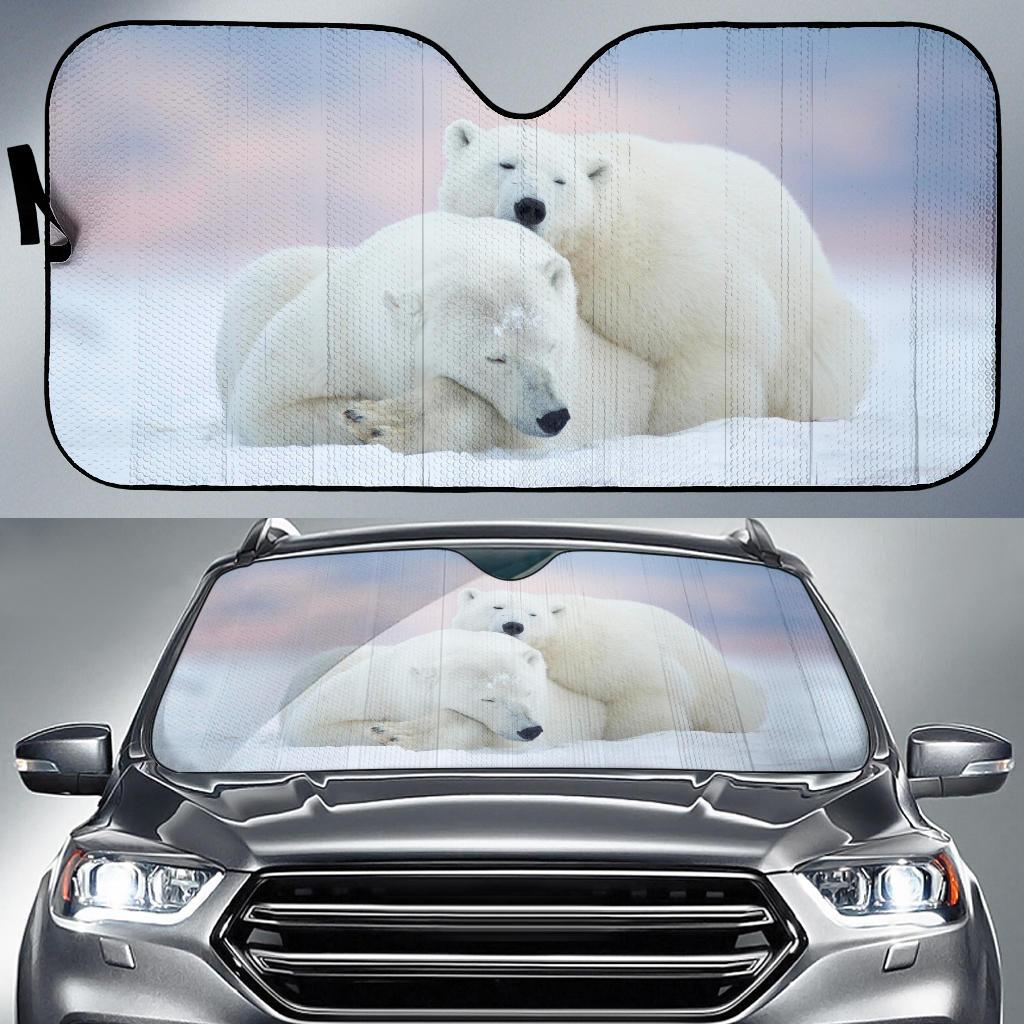 Polar Bears Snow Winter Hd 5K Car Sun Shade Gift Ideas 2022