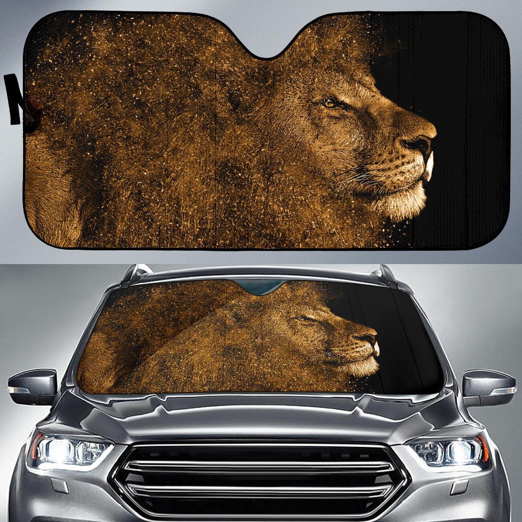 Lion Splash Artwork 4K Car Sun Shade Gift Ideas 2022