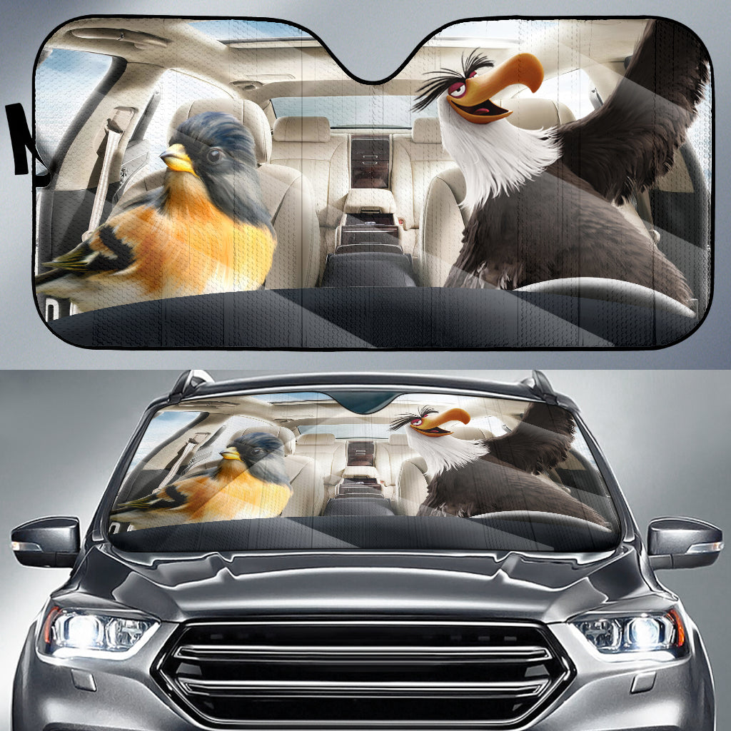 Parot Bird And Cute Bird Auto Sun Shades