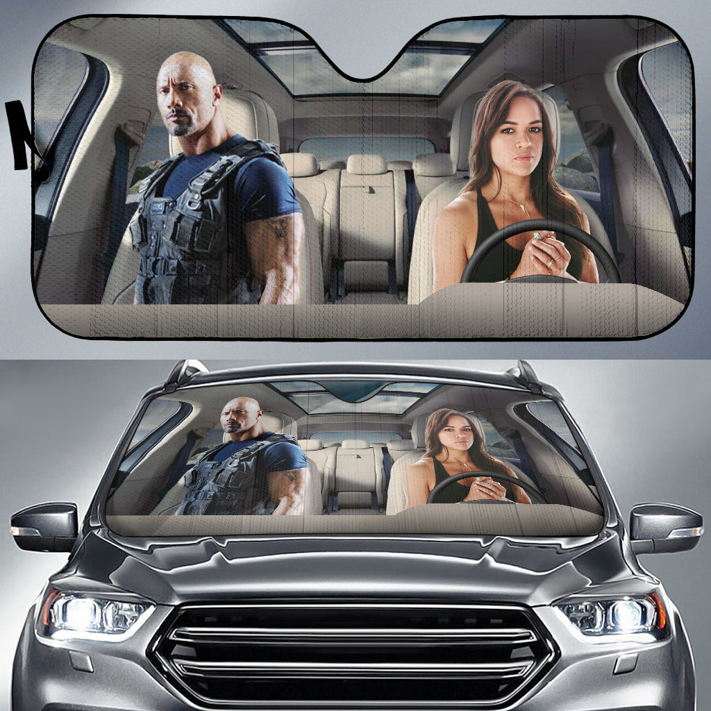 Letty Ortiz And Luke Hobbs The Fast And The Furious Driving Auto Sun Shade