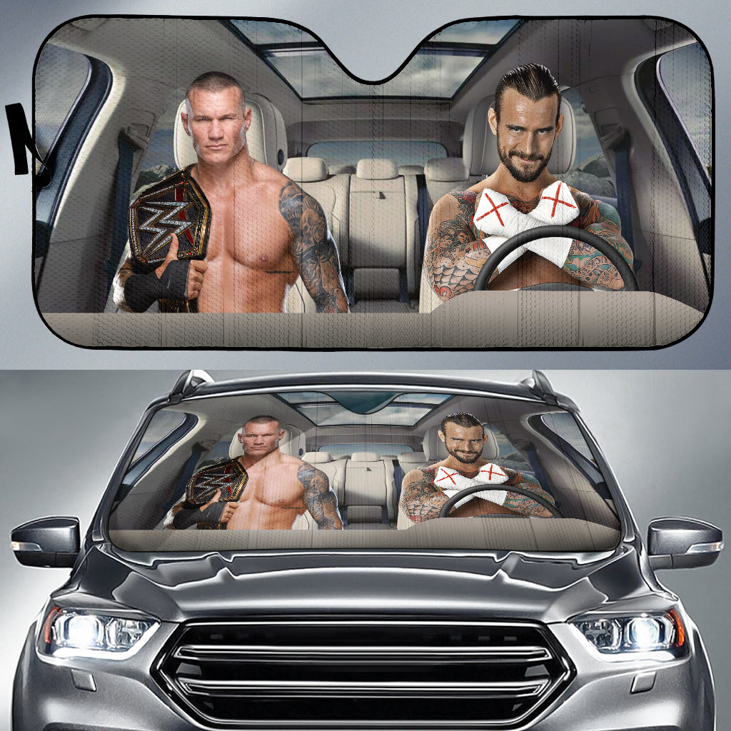Randy Orton Vs Cm Punk Wwe Driving Auto Sun Shade